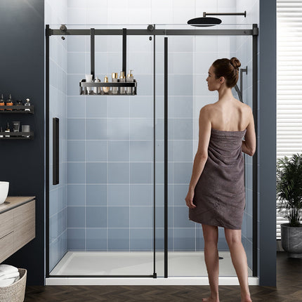Kdkad 1-Tier Over-the-Door Hanging Shower Caddy - Large Capacity Rust-Proof Bath Organizer, No Drilling Sturdy Shower Shelf & Basket Storage Rack for Bathroom, Space-Saving Design 1-Tier Black.