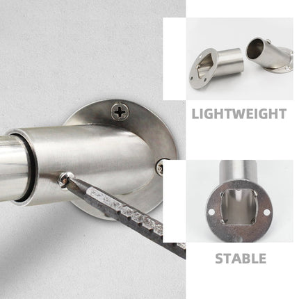 WHAMVOX 4 Pcs Closet Rod Brackets Angled Clothes Rail 6.60X5.20X5.20CM Silver.