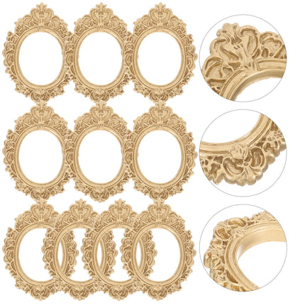 WHAMVOX 10 Pcs Golden Photo Frame Mini Vintage Picture Frames Antique.