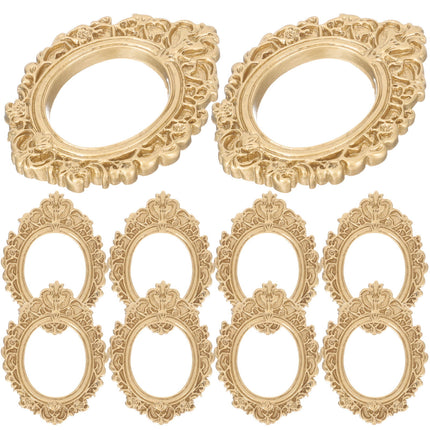 WHAMVOX 10 Pcs Golden Photo Frame Mini Vintage Picture Frames Antique.