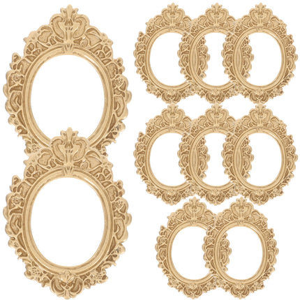 WHAMVOX 10 Pcs Golden Photo Frame Mini Vintage Picture Frames Antique.