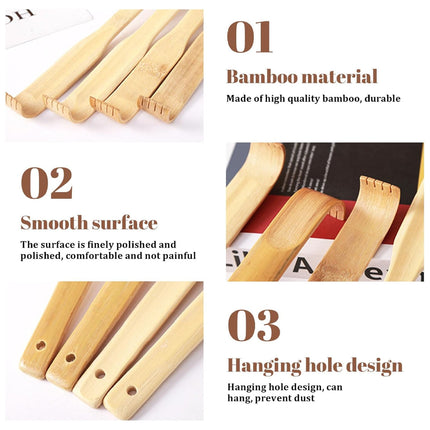 Darzheoy Bamboo Back Scratcher for Adults, Back Scratcher Massage Tool, Back Scratcher Rake Itching Relief Body Relaxation Massager Multicolor.