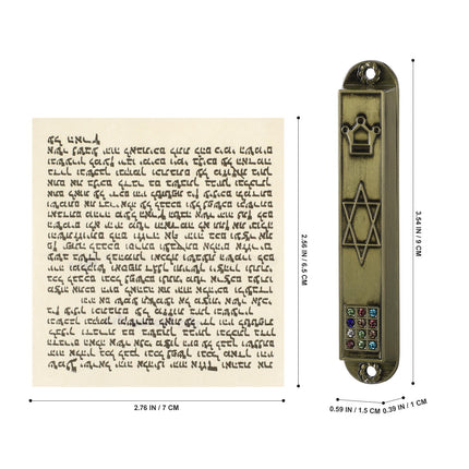 HOOWIFFY 5Pcs Judaica Metal Mezuzah Adornment with Retro Style for House and Office Decor.