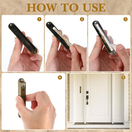 HOOWIFFY 5Pcs Judaica Metal Mezuzah Adornment with Retro Style for House and Office Decor.