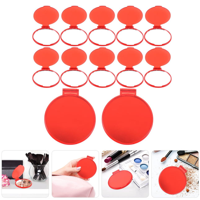 WHAMVOX 12 Pcs Mini Handheld Portable Makeup Mirror.