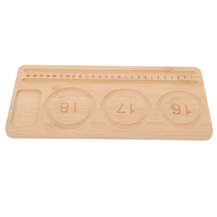 WHAMVOX Wooden Sorting Tray Bracelet Helper to Put on Beading Board Child Travel Brown.