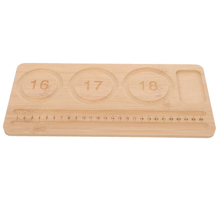 WHAMVOX Wooden Sorting Tray Bracelet Helper to Put on Beading Board Child Travel Brown.