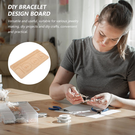 WHAMVOX Wooden Sorting Tray Bracelet Helper to Put on Beading Board Child Travel Brown.