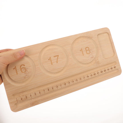 WHAMVOX Wooden Sorting Tray Bracelet Helper to Put on Beading Board Child Travel Brown.