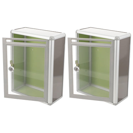 WHAMVOX 2 Pcs Modern Mailbox Wall Mount Transparent Office.