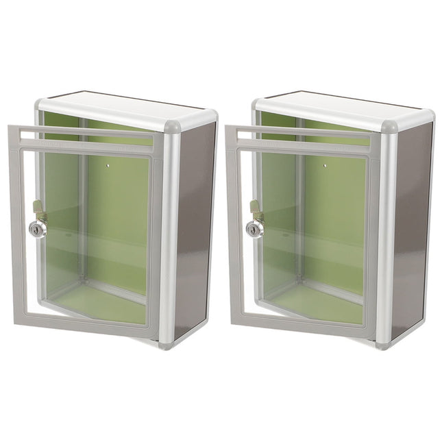 WHAMVOX 2 Pcs Modern Mailbox Wall Mount Transparent Office.