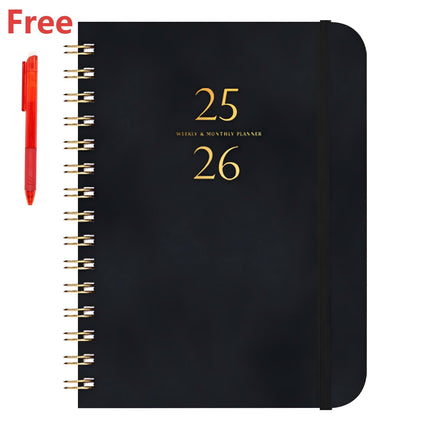 Darzheoy 2025-2026 Planner, Academic Planner 2025-2026 from July 2025, June 2026, Weekly & Monthly Planner Spiral Bound with 12 Monthly Tabs Black.
