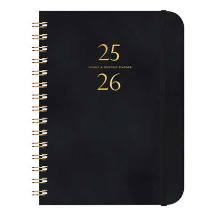 Darzheoy 2025-2026 Planner, Academic Planner 2025-2026 from July 2025, June 2026, Weekly & Monthly Planner Spiral Bound with 12 Monthly Tabs Black.