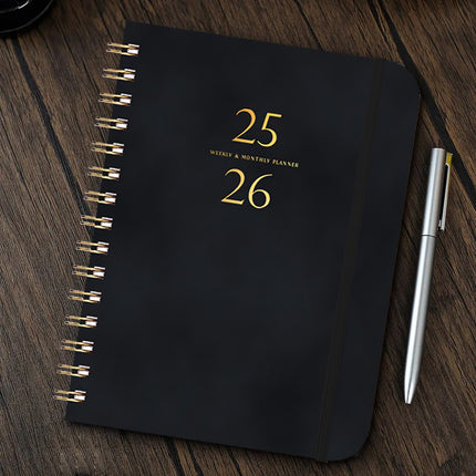 Darzheoy 2025-2026 Planner, Academic Planner 2025-2026 from July 2025, June 2026, Weekly & Monthly Planner Spiral Bound with 12 Monthly Tabs Black.