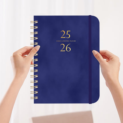 Darzheoy 2025-2026 Planner, Academic Planner 2025-2026 from July 2025, June 2026, Weekly & Monthly Planner Spiral Bound with 12 Monthly Tabs Dark Blue.