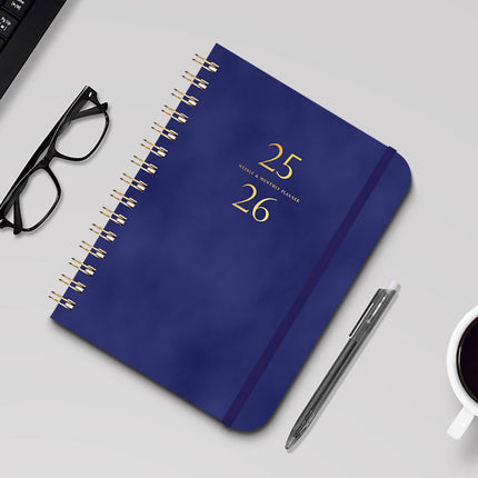 Darzheoy 2025-2026 Planner, Academic Planner 2025-2026 from July 2025, June 2026, Weekly & Monthly Planner Spiral Bound with 12 Monthly Tabs Dark Blue.