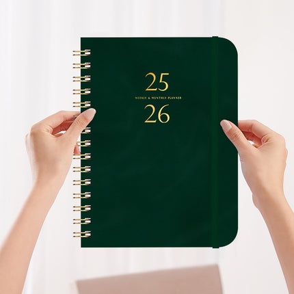 Darzheoy 2025-2026 Planner, Academic Planner 2025-2026 from July 2025, June 2026, Weekly & Monthly Planner Spiral Bound with 12 Monthly Tabs Olive Green.