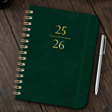 Darzheoy 2025-2026 Planner, Academic Planner 2025-2026 from July 2025, June 2026, Weekly & Monthly Planner Spiral Bound with 12 Monthly Tabs Olive Green.