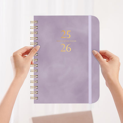 Darzheoy 2025-2026 Planner, Academic Planner 2025-2026 from July 2025, June 2026, Weekly & Monthly Planner Spiral Bound with 12 Monthly Tabs Purple.