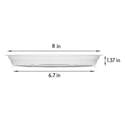 Darzheoy 5 Pack Clear Plastic Plant Saucers Drip Trays Plant Plate Dish for Indoor Planters Flower Pots, 10 inch A.