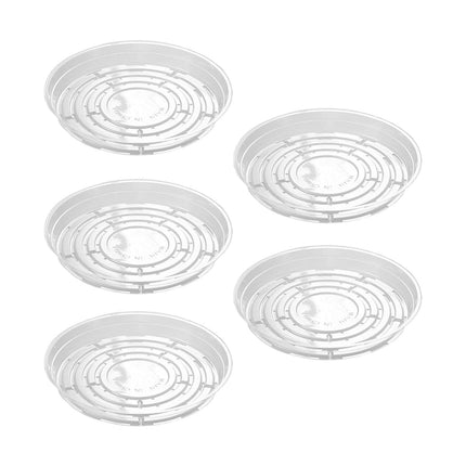 Darzheoy 5 Pack Clear Plastic Plant Saucers Drip Trays Plant Plate Dish for Indoor Planters Flower Pots, 10 inch B.