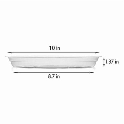 Darzheoy 5 Pack Clear Plastic Plant Saucers Drip Trays Plant Plate Dish for Indoor Planters Flower Pots, 10 inch B.