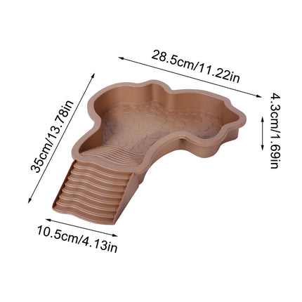 Darzheoy Reptile Bathing Pool Turtle Bath Amphibians Accessories with Ramp Tortoise Feeder Lizards Habitat for Tortoise Scorpion Snake A.