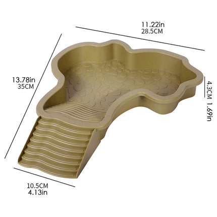 Darzheoy Reptile Bathing Pool Turtle Bath Amphibians Accessories with Ramp Tortoise Feeder Lizards Habitat for Tortoise Scorpion Snake B.