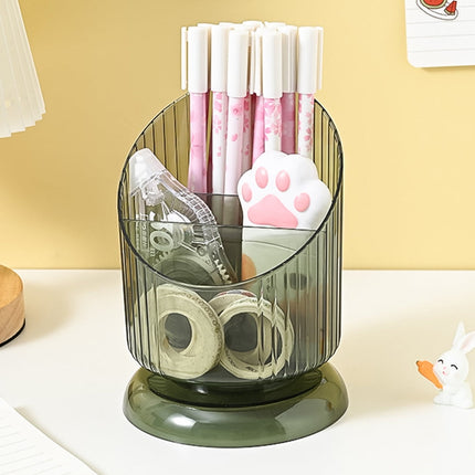 SKISUNO Makeup Brush Holder Pet Green Cylinder 1Set 6.09X4.52X4.52in.