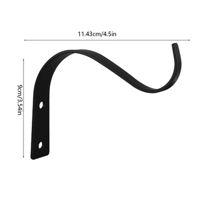 Darzheoy 2 Pack Iron Wall Hooks for Hanging Plant Lanterns, Plant Hanger Fence Metal Bracket for Bird Feeders, Wind Chimes, Outdoor Indoor Rustic Home Decor Black.