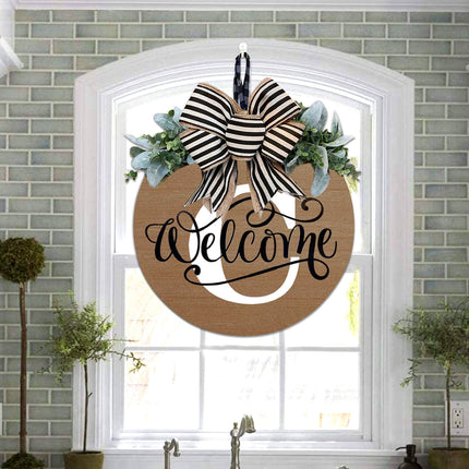 Darzheoy Initial Last Name Year Round Front Door Wreath, Welcome Sign Garland with Bow & Eucalyptus, Personalized Creative 26 Letter Farmhouse Wreath for All Seasons C.