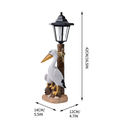 Darzheoy Pelican Garden Statue with Solar Lantern Pelican Solar Light for Outside Decor Sculptures & Statues Lights for Lawn Decor A.