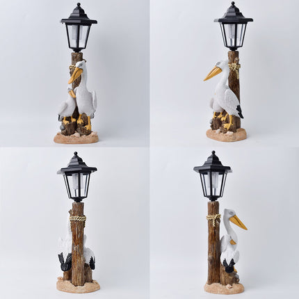 Darzheoy Pelican Garden Statue with Solar Lantern Pelican Solar Light for Outside Decor Sculptures & Statues Lights for Lawn Decor A.