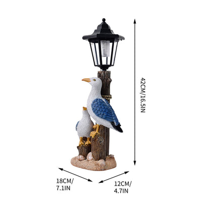 Darzheoy Pelican Garden Statue with Solar Lantern Pelican Solar Light for Outside Decor Sculptures & Statues Lights for Lawn Decor B.