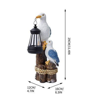 Darzheoy Pelican Garden Statue with Solar Lantern Pelican Solar Light for Outside Decor Sculptures & Statues Lights for Lawn Decor D.