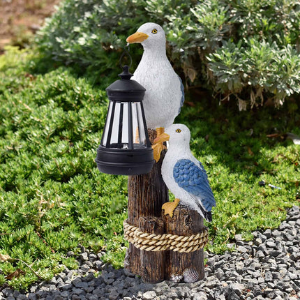 Darzheoy Pelican Garden Statue with Solar Lantern Pelican Solar Light for Outside Decor Sculptures & Statues Lights for Lawn Decor D.