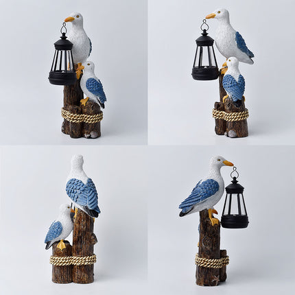 Darzheoy Pelican Garden Statue with Solar Lantern Pelican Solar Light for Outside Decor Sculptures & Statues Lights for Lawn Decor D.
