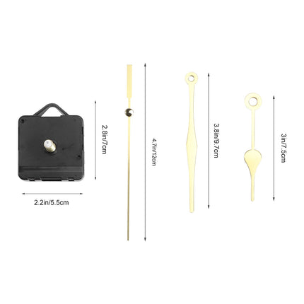 Silent Quartz Clock Movement Replacement Kit with Thread Shaft 11mm Clock Mechanism Parts No Battery Included.