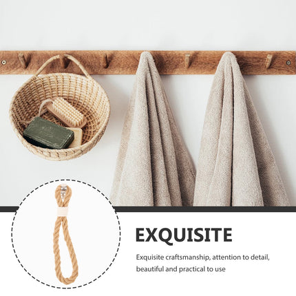 SKISUNO 1Pack Boho Towel Holder Jute Rope Circular European Style 11.8x0.7in.