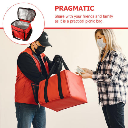 SKISUNO Insulated Reusable Grocery Bags Set of 1 in Red, Thermal Cooler Tote for.