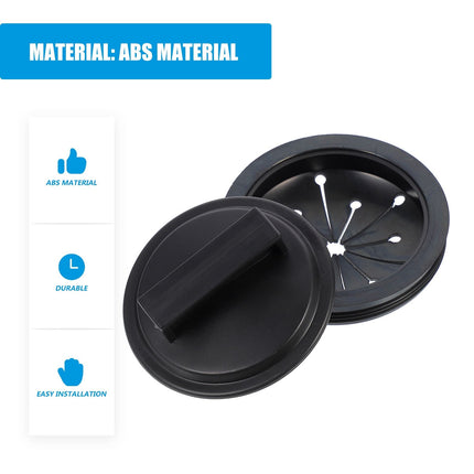 HOOWIFFY 2-Pack Garbage Disposal Sink Guard in Black ABS Plastic, 6.25 x 5.05 x 3.5 Inches, Protector for Home Kitchen.