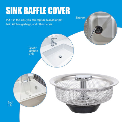 HOOWIFFY 2-Pack Garbage Disposal Sink Guard in Black ABS Plastic, 6.25 x 5.05 x 3.5 Inches, Protector for Home Kitchen.