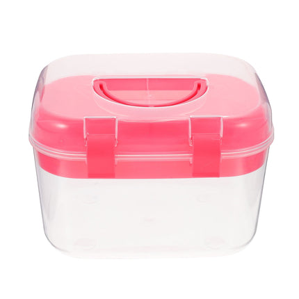 HOOWIFFY Plastic Sewing Box Red Large Capacity Double Layer Organizer for Home and Office Use with Design.