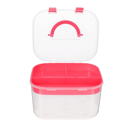 HOOWIFFY Plastic Sewing Box Red Large Capacity Double Layer Organizer for Home and Office Use with Design.
