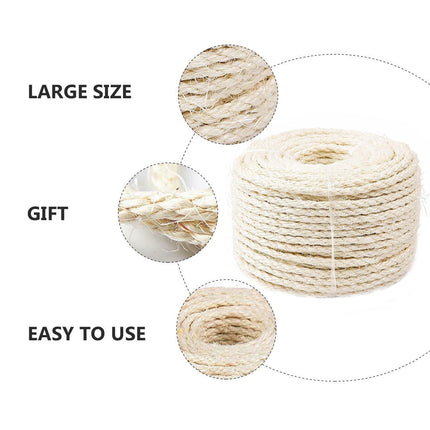 SKISUNO Sisal Rope Cat Scratch Post for Diy Projects 1Pack Natural.
