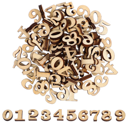 HOOWIFFY Unfinished Light Brown Wooden Numbers for Crafts and Home Decor Natural Material Art Supplies.