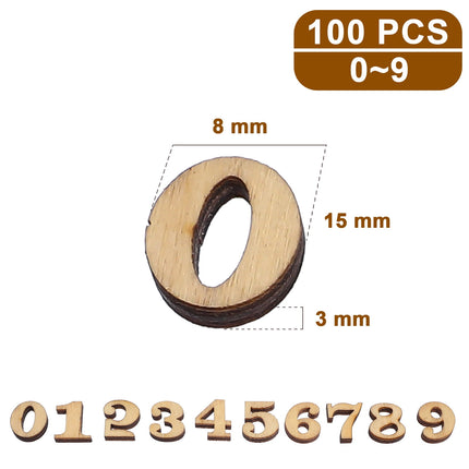 HOOWIFFY Unfinished Light Brown Wooden Numbers for Crafts and Home Decor Natural Material Art Supplies.