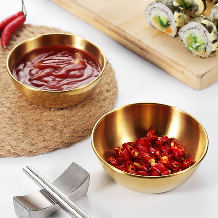 SKISUNO 4-Piece Golden Dipping Sauce Dishes Set for Home and Restaurant Use, and Stylish Serving Bowls.