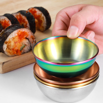 SKISUNO 4-Piece Golden Dipping Sauce Dishes Set for Home and Restaurant Use, and Stylish Serving Bowls.