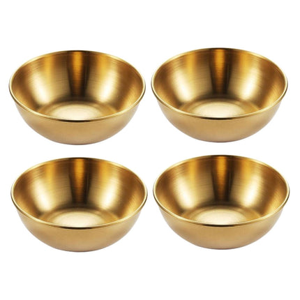 SKISUNO 4-Piece Golden Dipping Sauce Dishes Set for Home and Restaurant Use, and Stylish Serving Bowls.